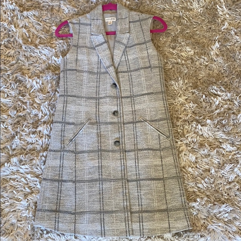NWOT Maison Jules textured plaid vest